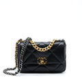 Chanel Small 19 Bag Lambskin Black With Multicolour Hardware