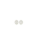 Chanel Round CC Logo Earrings Crystal Silver Tone