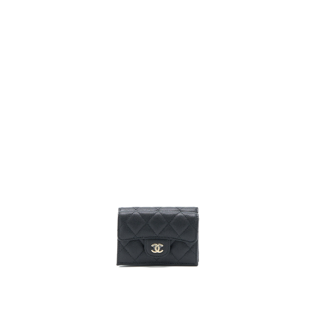 Chanel Small Compact Wallet Caviar Black L (Microchip)