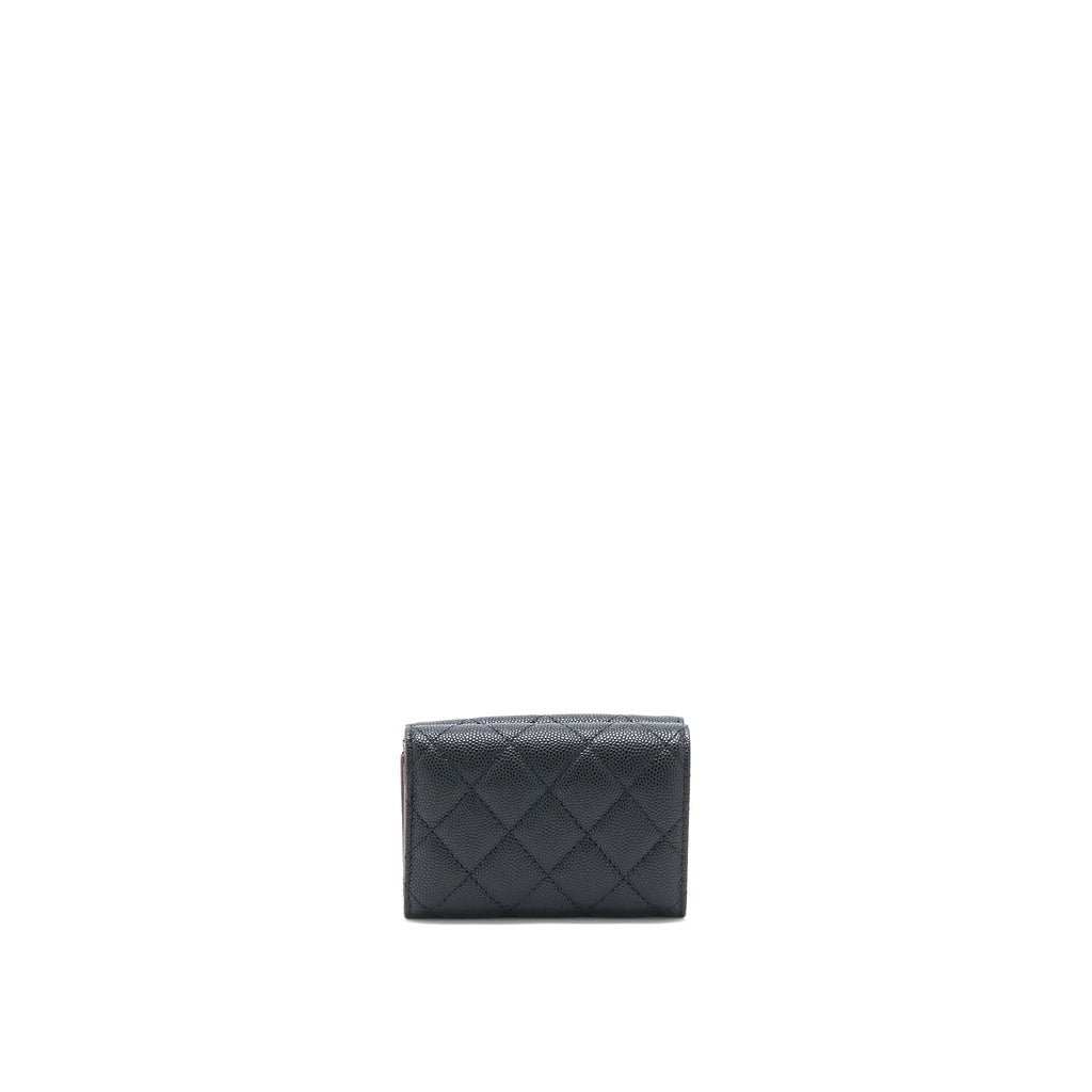 Chanel Small Compact Wallet Caviar Black L (Microchip)