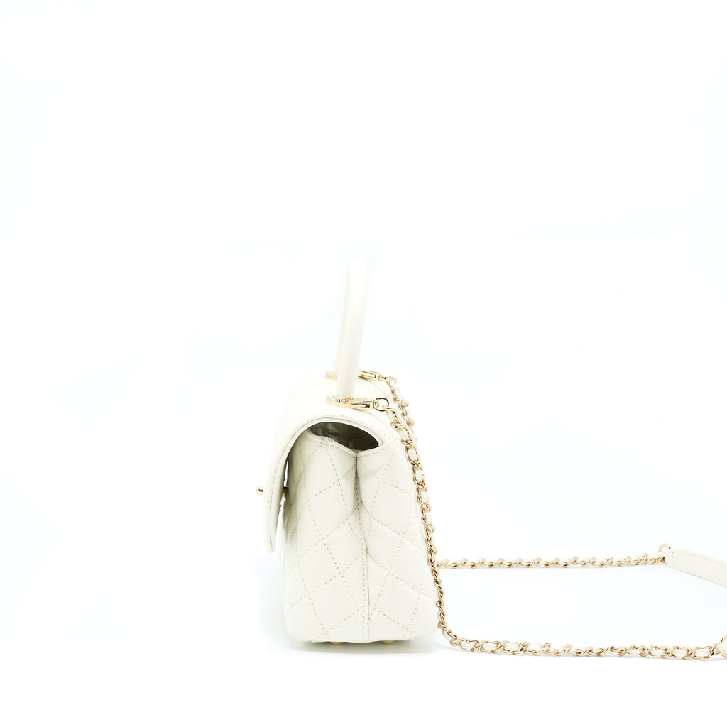 Chanel Small Coco Handle Caviar White L