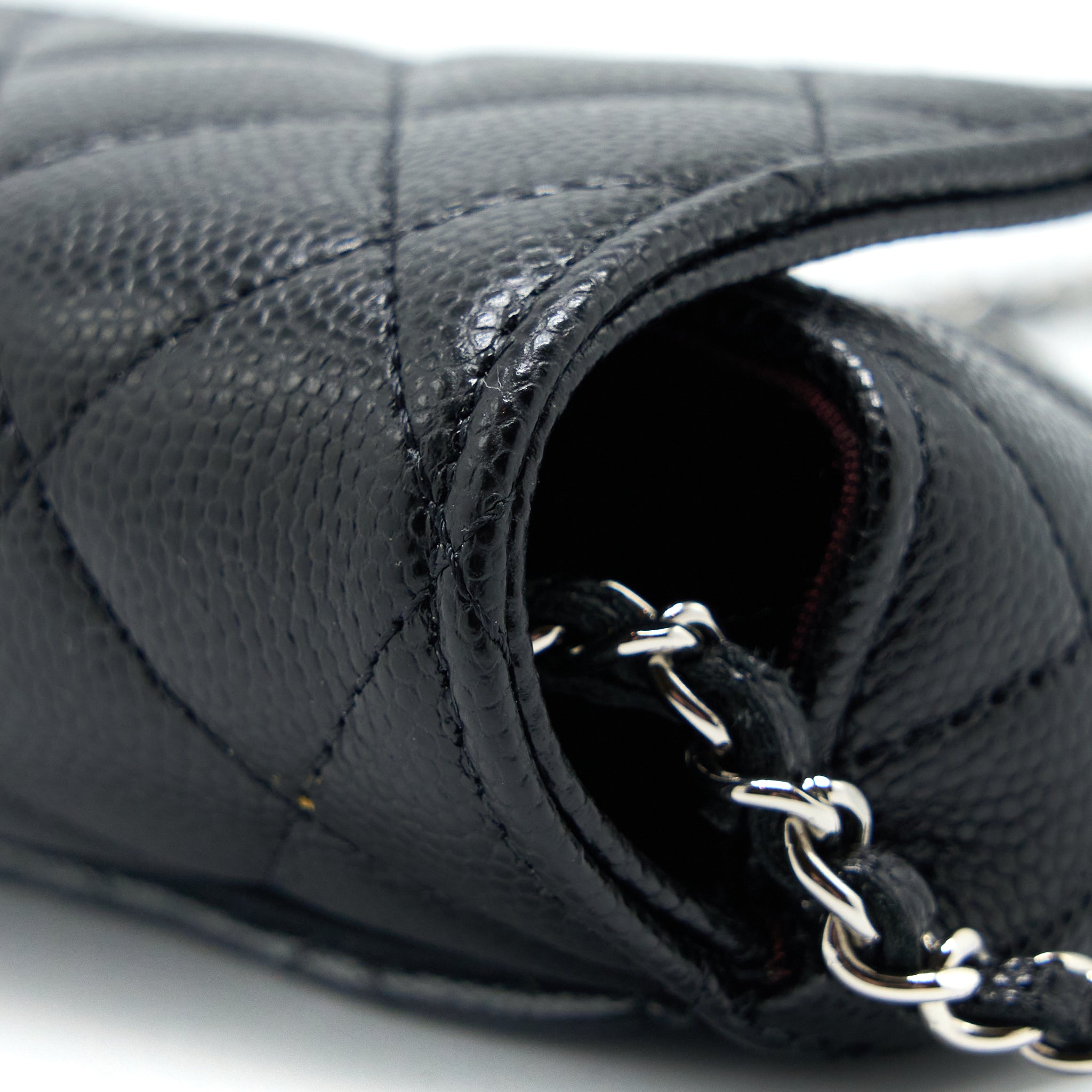 Chanel Flap Glasses Case with Chain Caviar Black