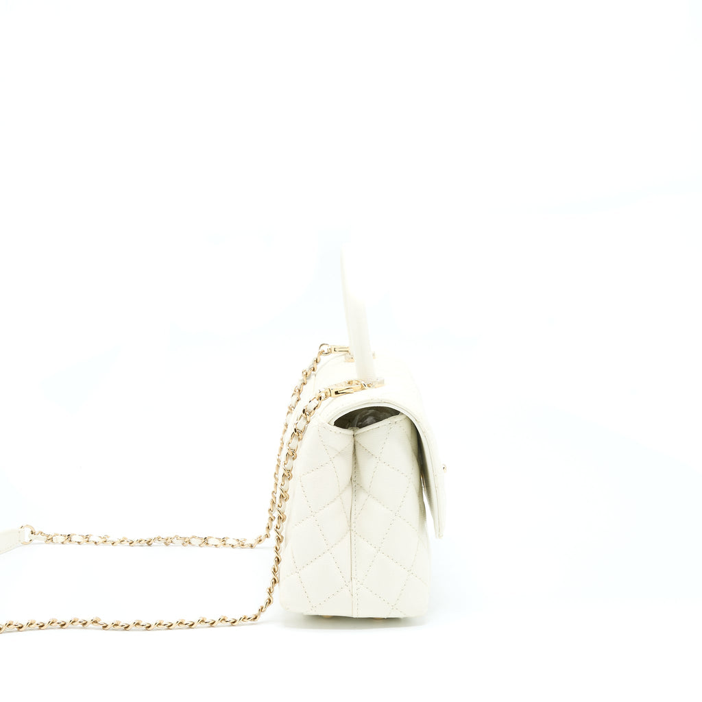 Chanel Small Coco Handle Caviar White L