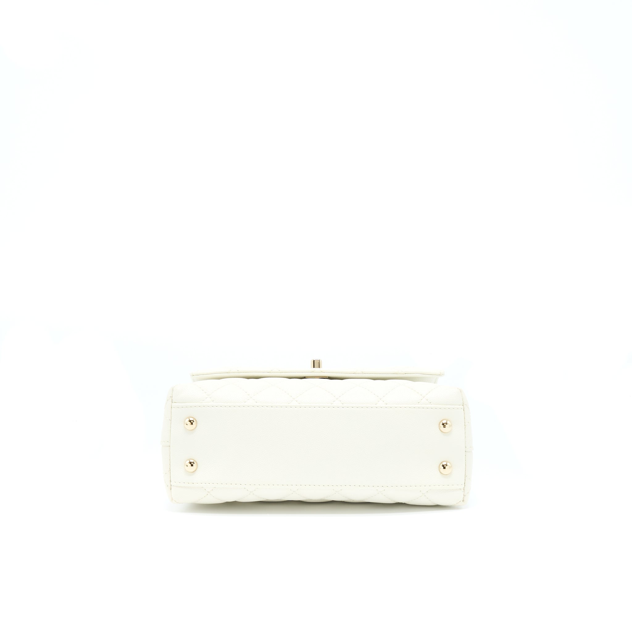 Chanel Small Coco Handle Caviar White L