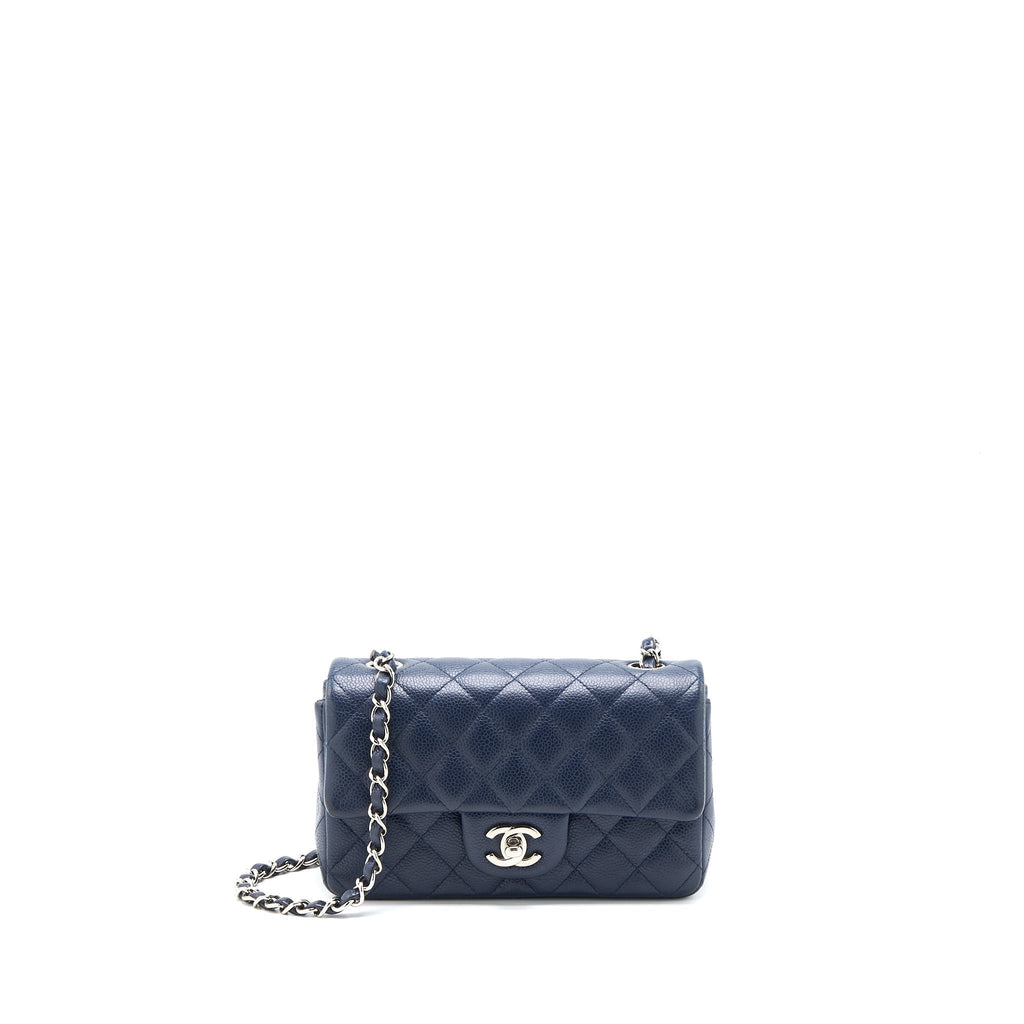 Chanel Classic Mini Rectangular Flap Bag Caviar Navy