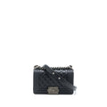 Chanel Small Boy Bag Caviar Black Ruthenium  (Microchip)
