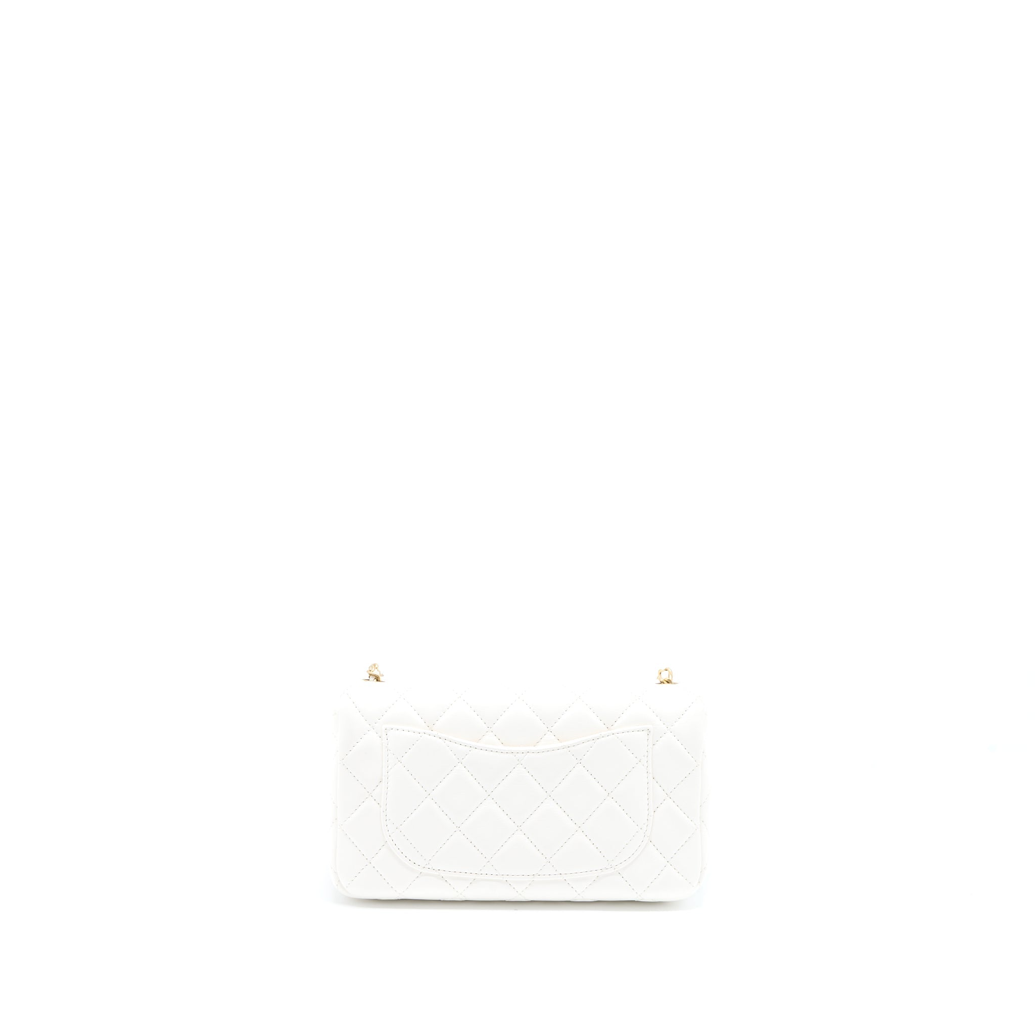 Chanel Pearl Crush Mini Rectangular Flap Bag Lambskin White