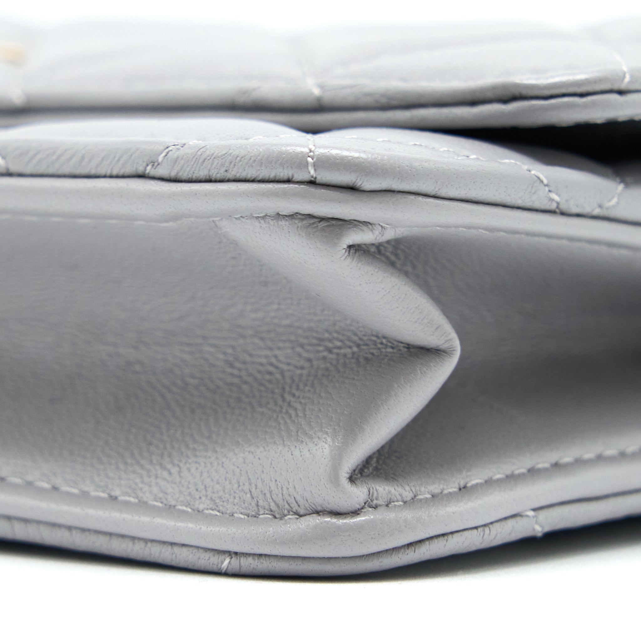 Chanel Pearl Crush Wallet on Chain Lambskin Light Grey  (Microchip)