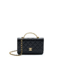 Chanel Letter Top Handle Wallet On Chain Caviar Black