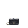 Chanel Enamel CC Logo Quilted Rectangular Flap Bag Lambskin Black L