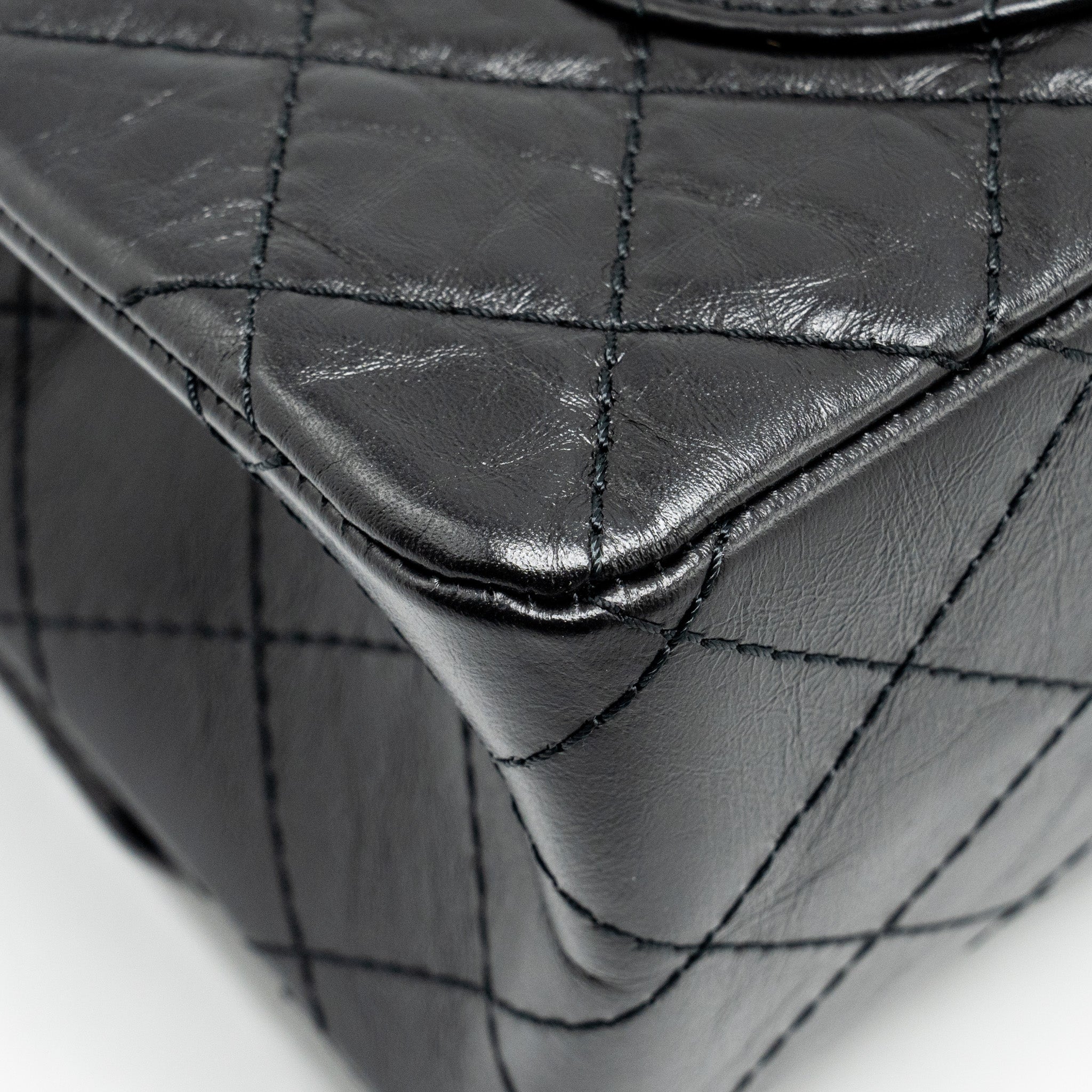 Chanel Large 2.55 Reissue Flap Bag Aged Calfskin Black