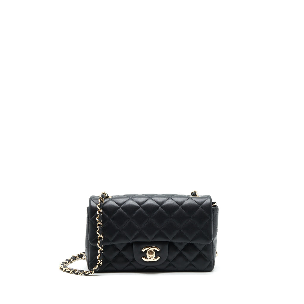 Chanel mini Rectangular Flap Bag Lambskin black L