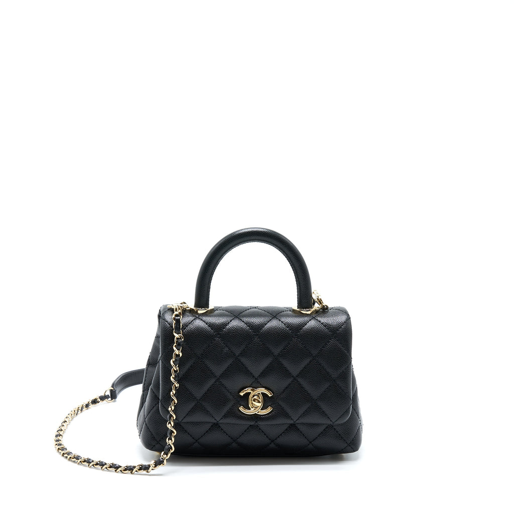 Chanel Mini Coco Handle Caviar Black L
