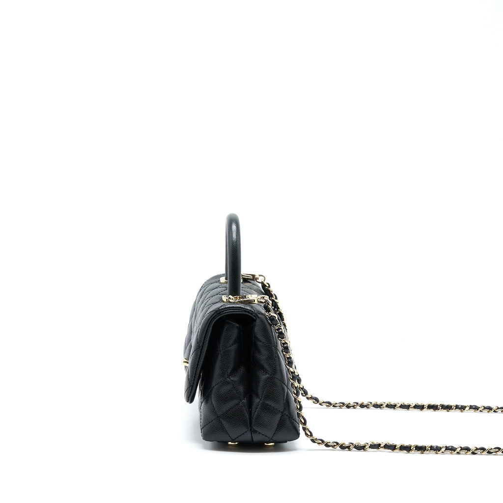 Chanel Mini Coco Handle Caviar Black L