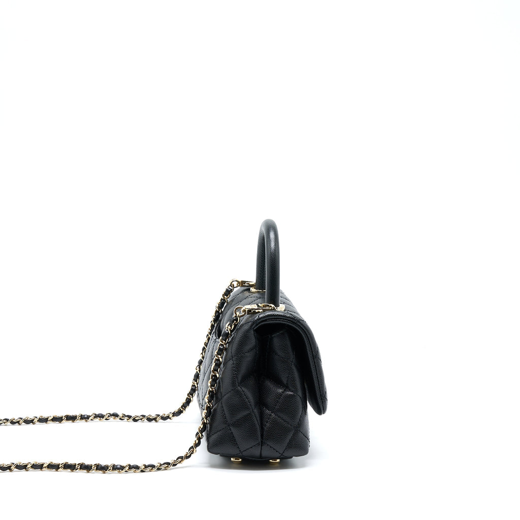 Chanel Mini Coco Handle Caviar Black L