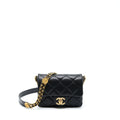 Chanel 22A Mini Square Flap Bag Caviar Black Brushed