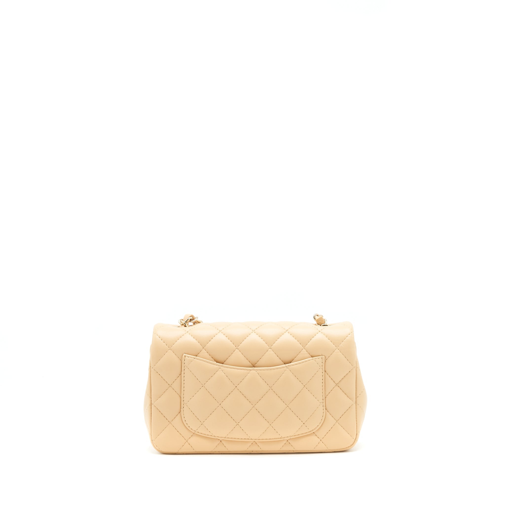 Chanel Mini Rectangular Lambskin Light Beige L