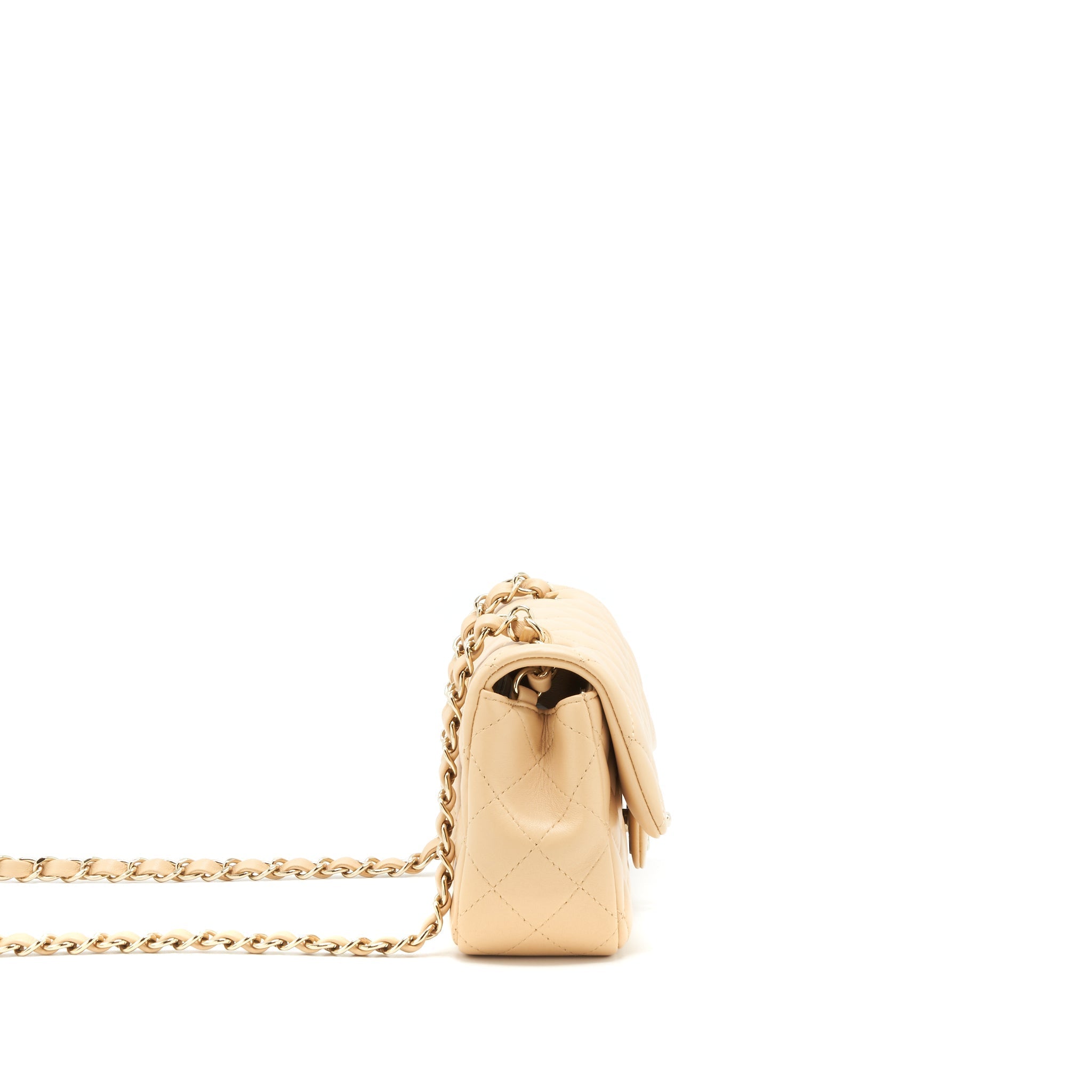 Chanel Mini Rectangular Lambskin Light Beige L