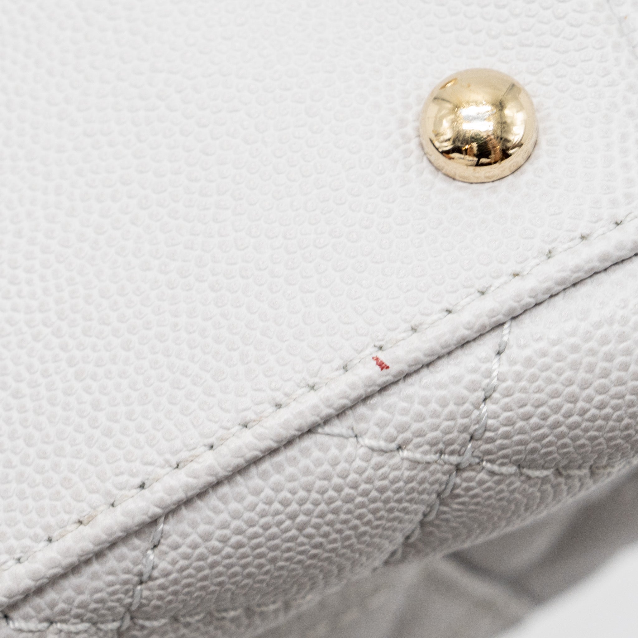 Chanel small coco handle caviar light grey L