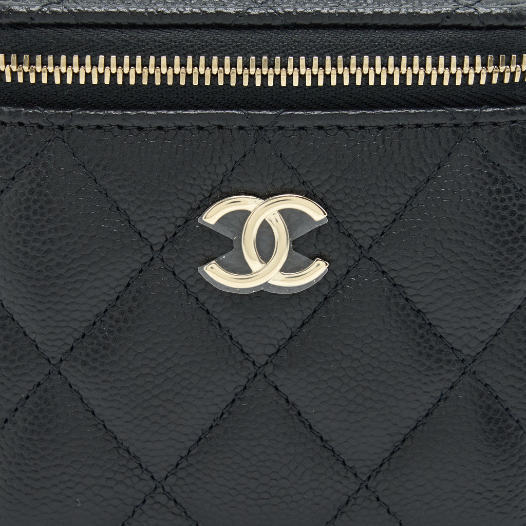 Chanel Mini Vanity With Chain Caviar Black L