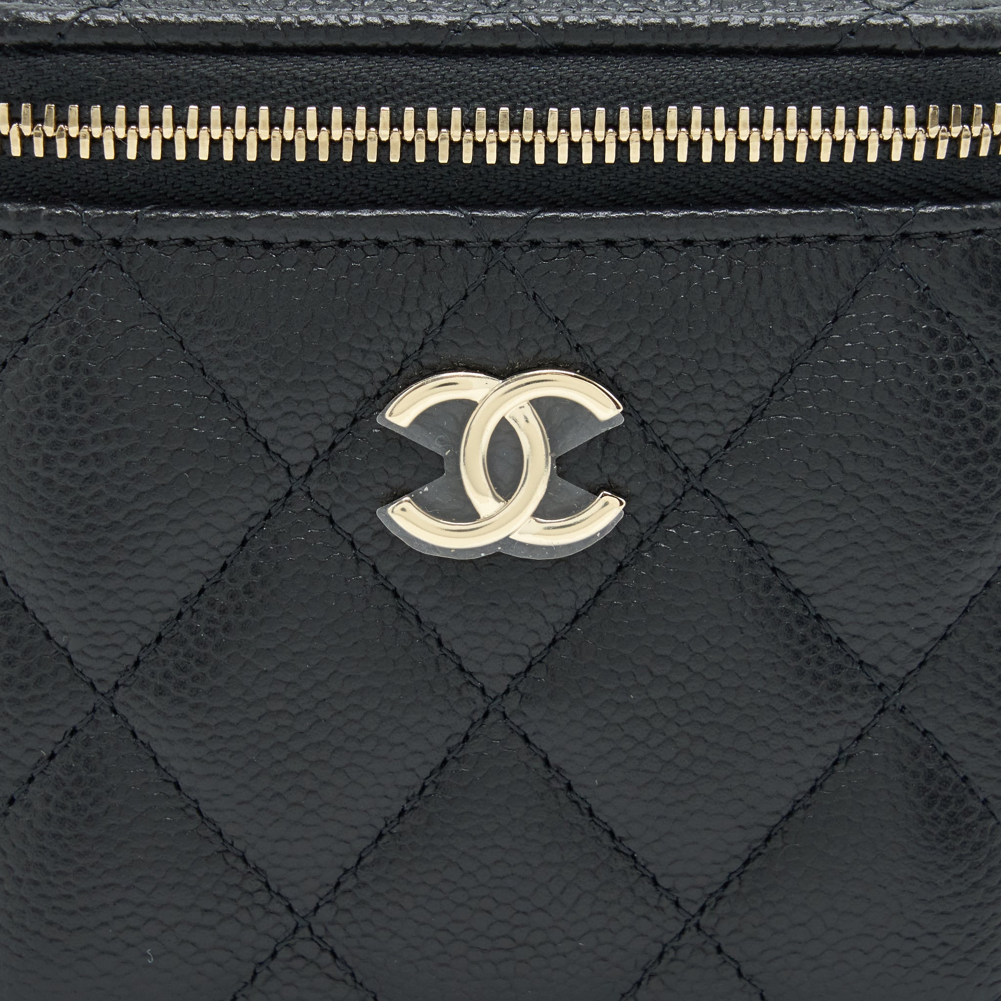 Chanel Mini Vanity With Chain Caviar Black L