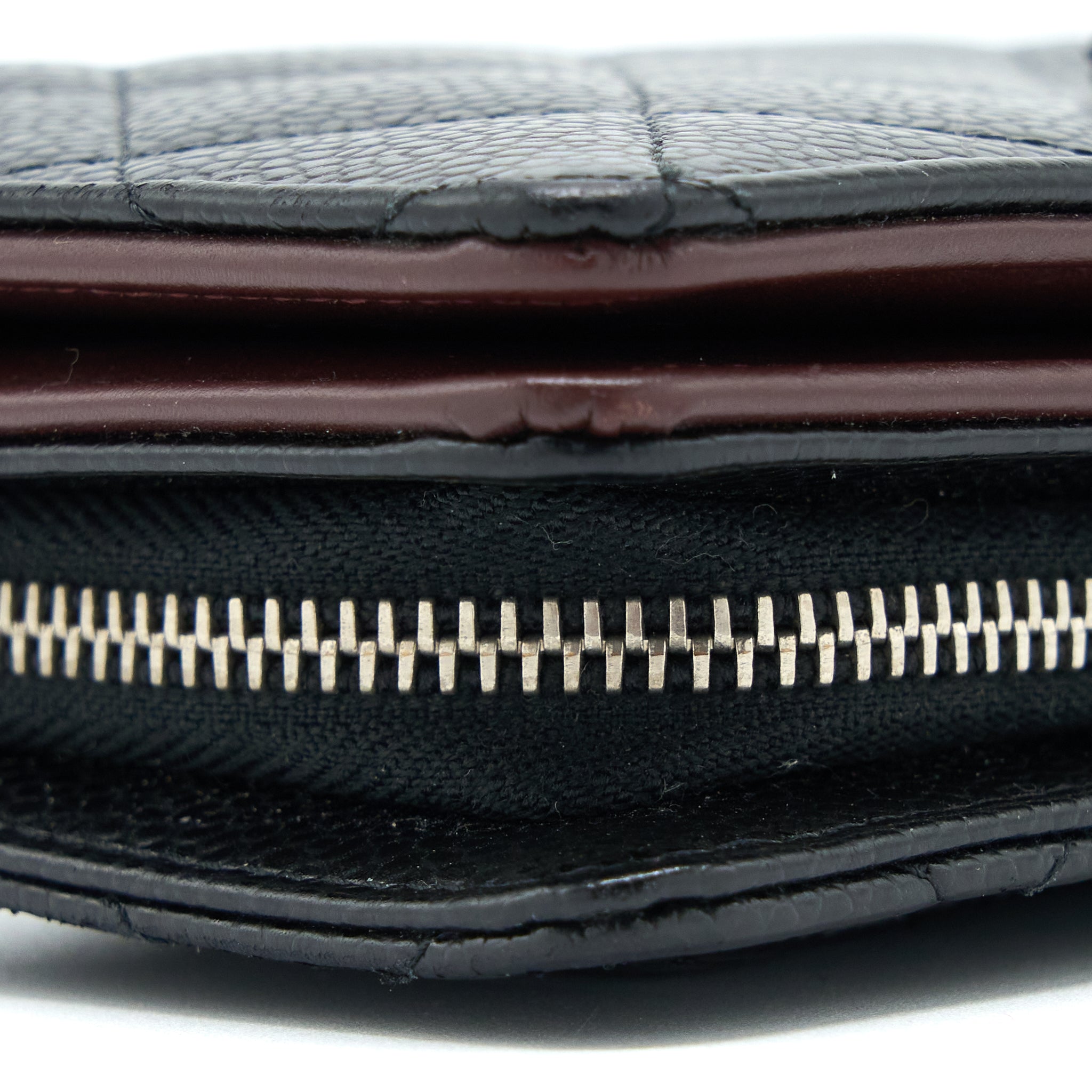 Chanel Compact Zipper Wallet Caviar Black