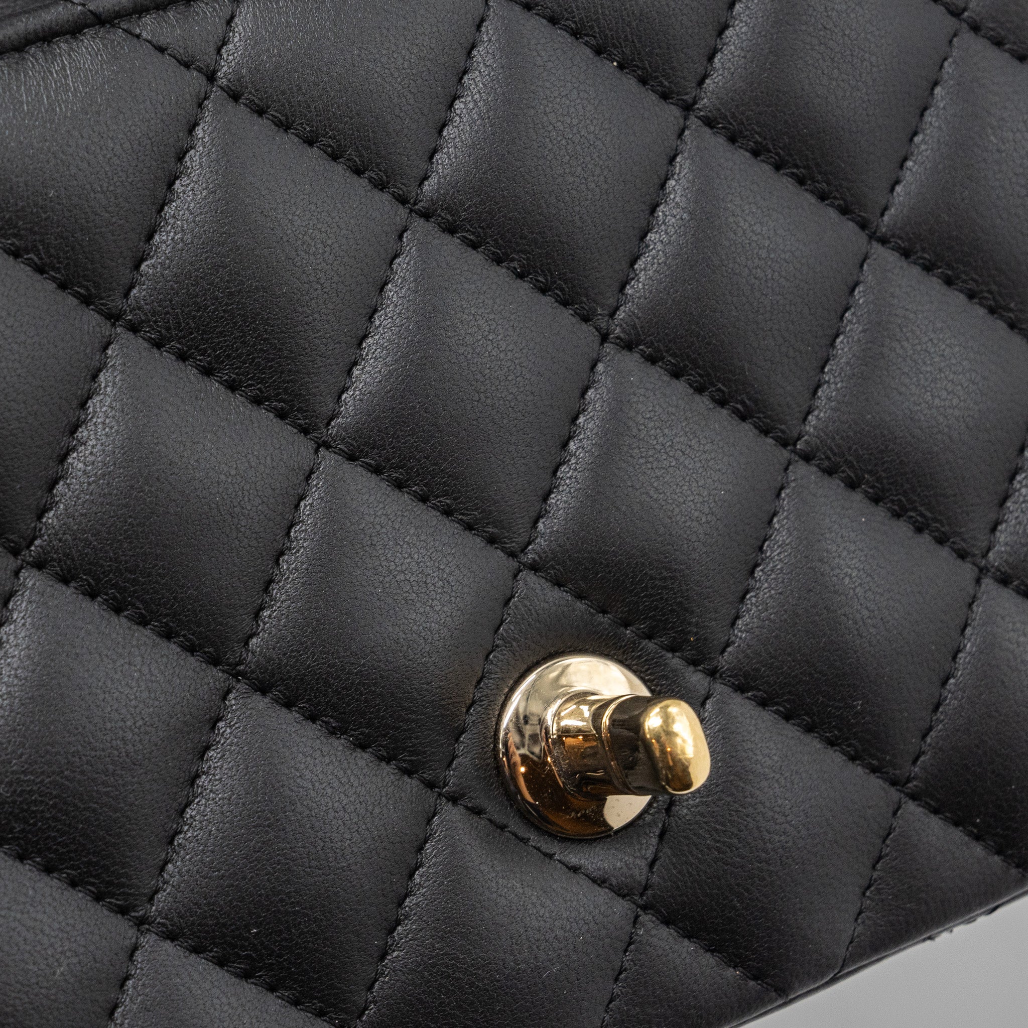 chanel mini square flap bag lambskin black