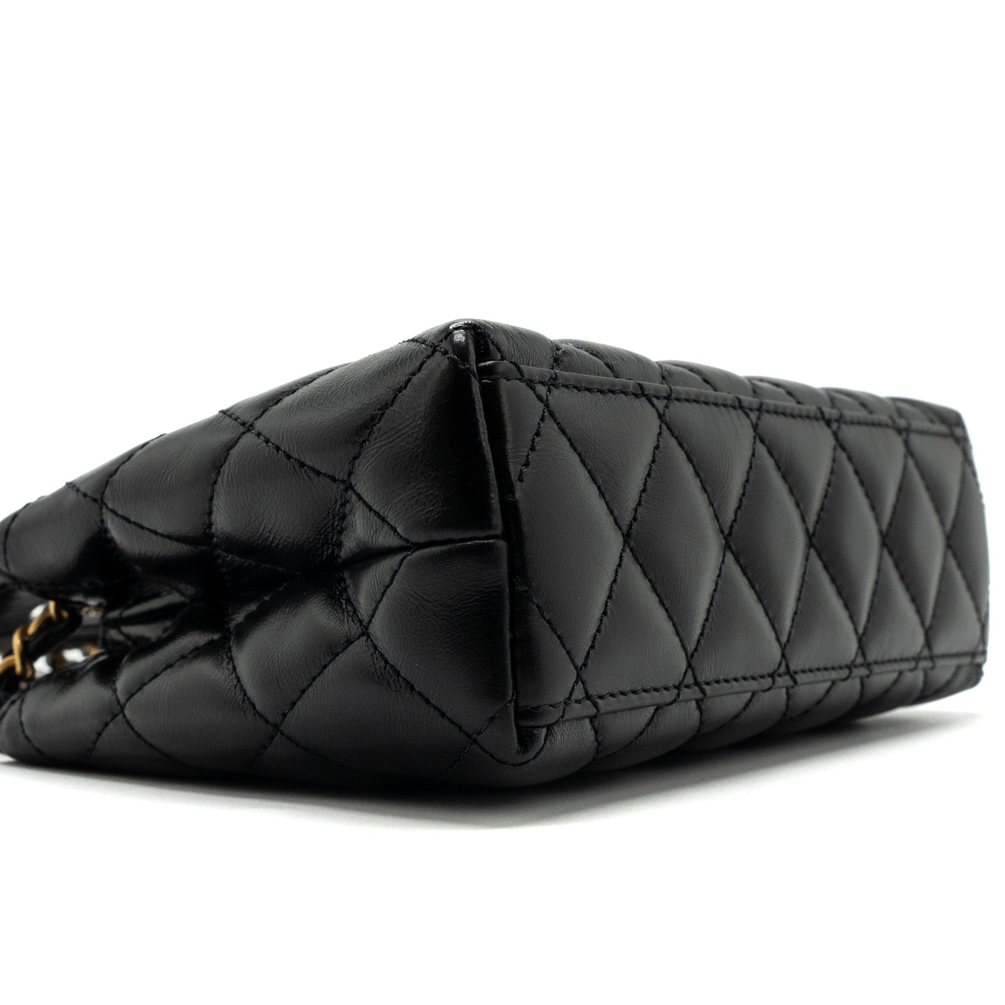 Chanel 23k Mini Shopping Tote Calfskin Black Brushed (Microchip)