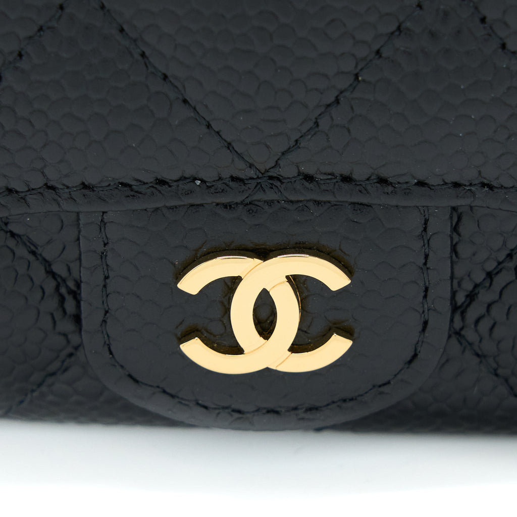 Chanel Flap Key Holder Caviar Black