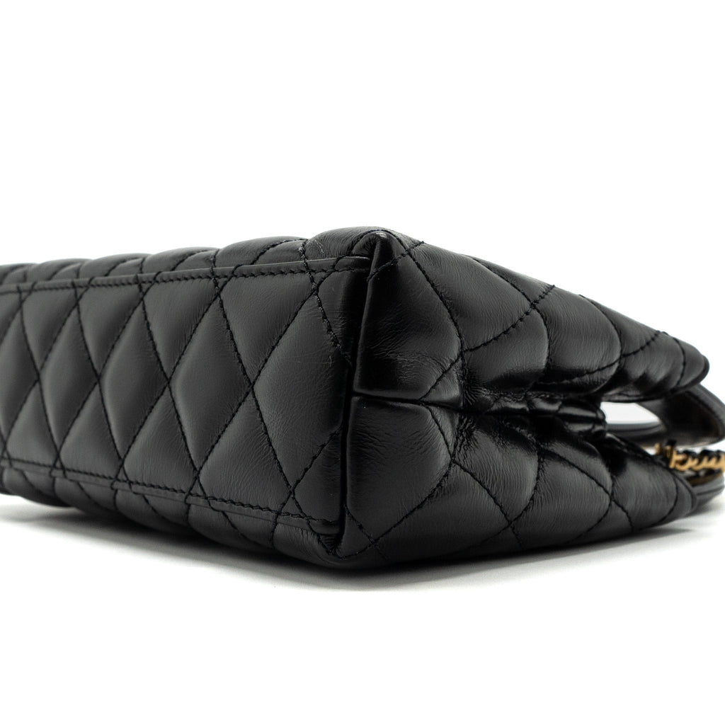 Chanel 23k Mini Shopping Tote Calfskin Black Brushed (Microchip)