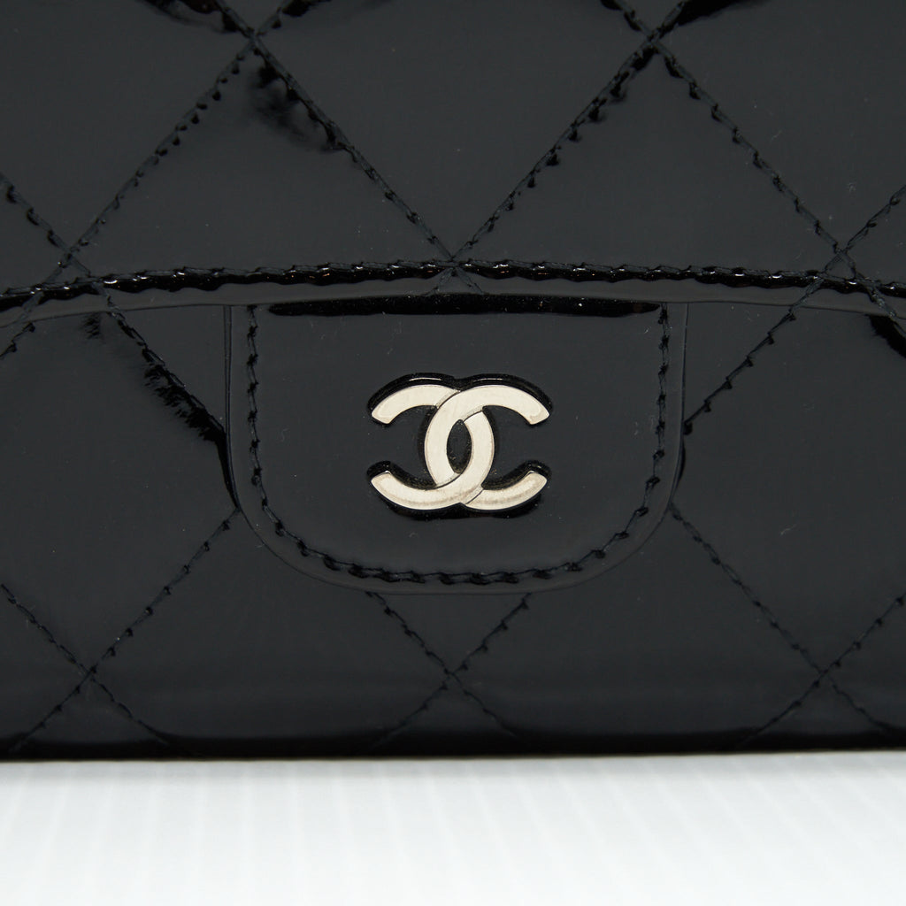 Chanel Classic Flap Long Wallet Patent Black