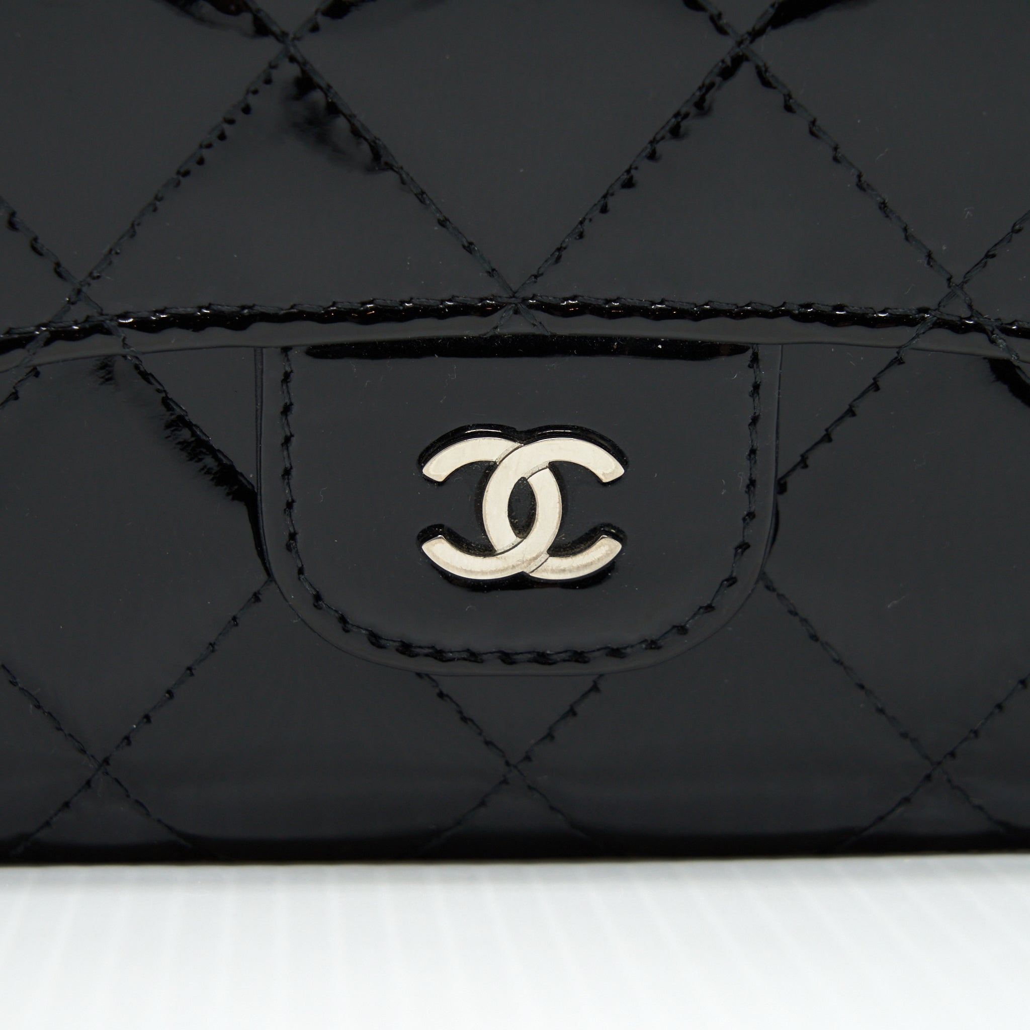 Chanel Classic Flap Long Wallet Patent Black