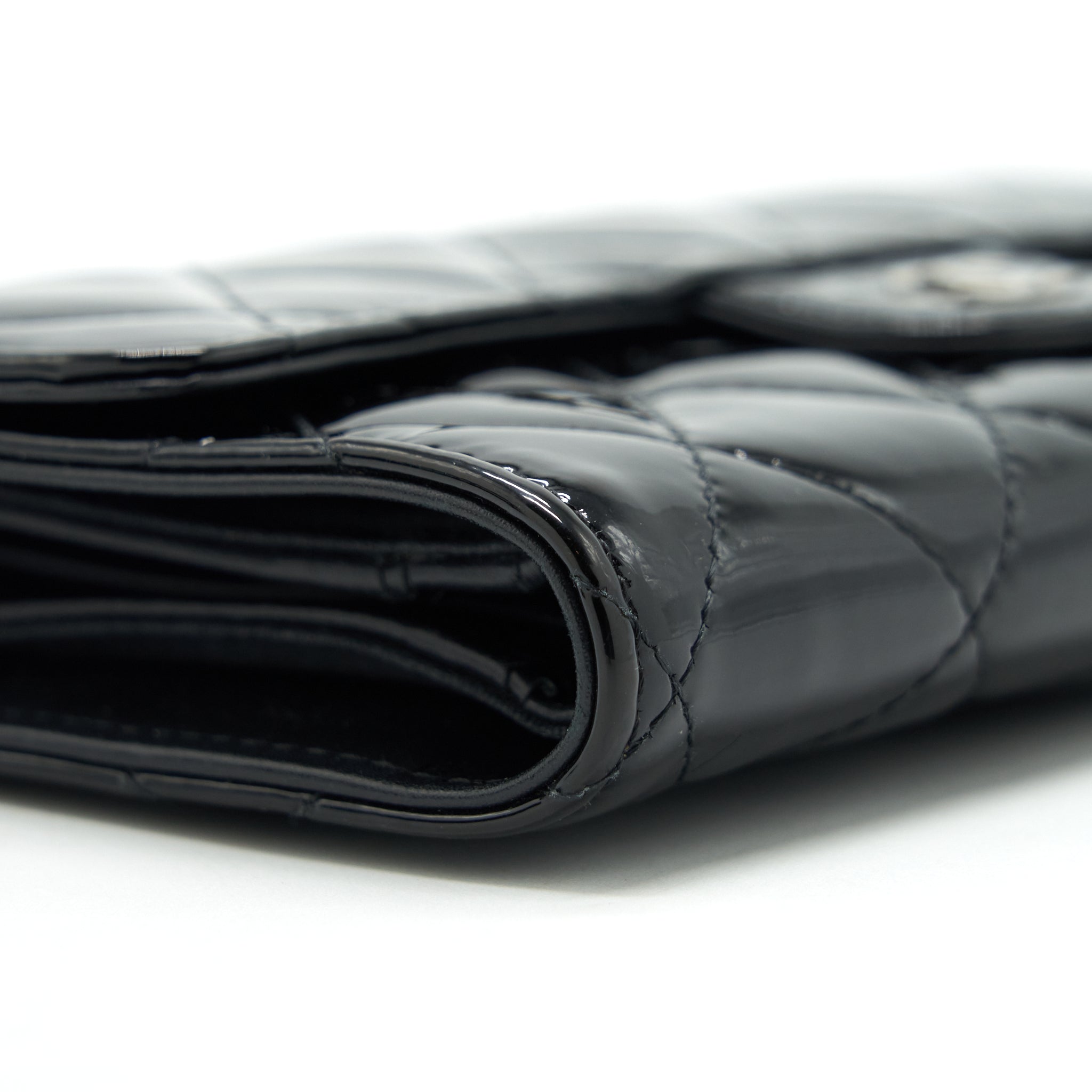 Chanel Classic Flap Long Wallet Patent Black