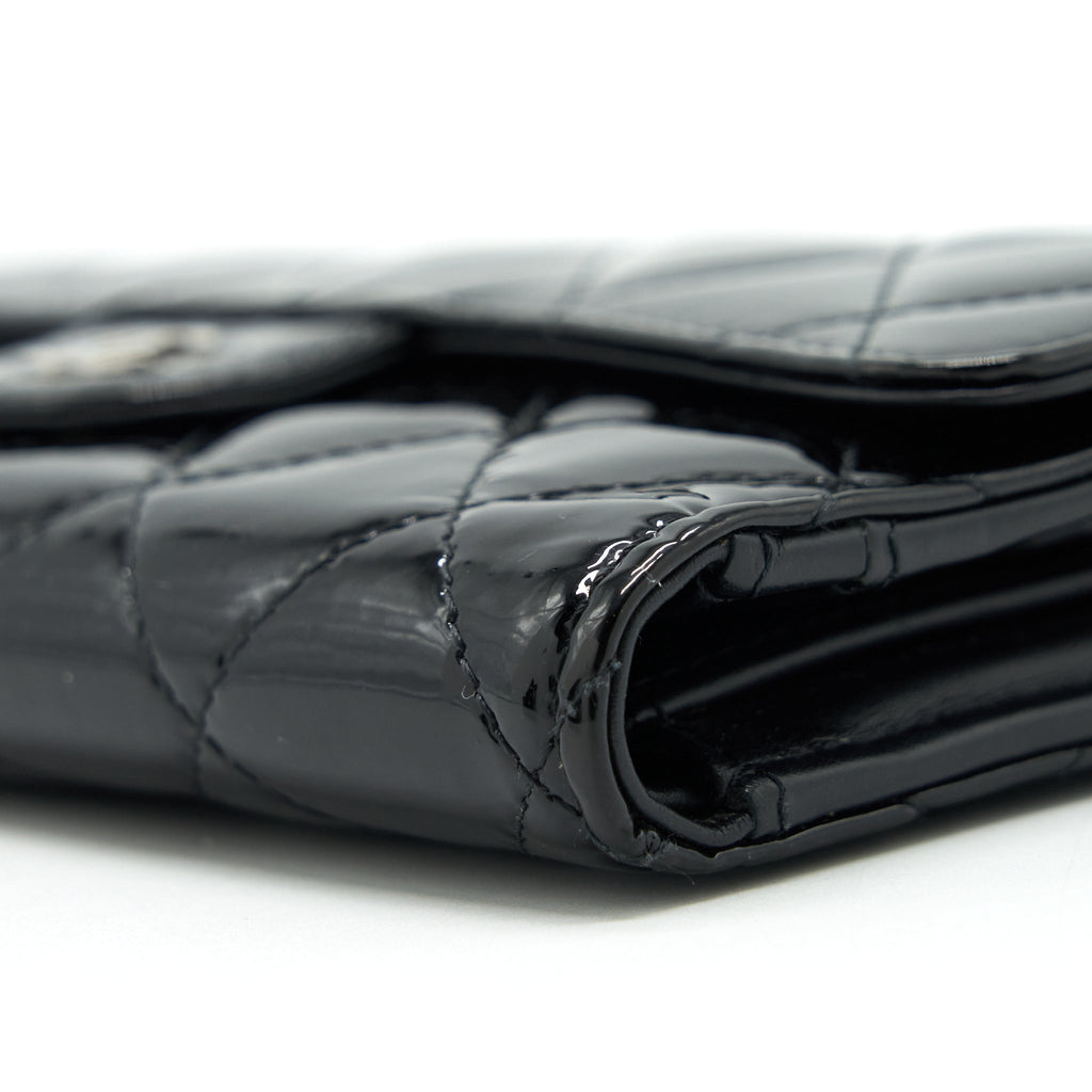 Chanel Classic Flap Long Wallet Patent Black