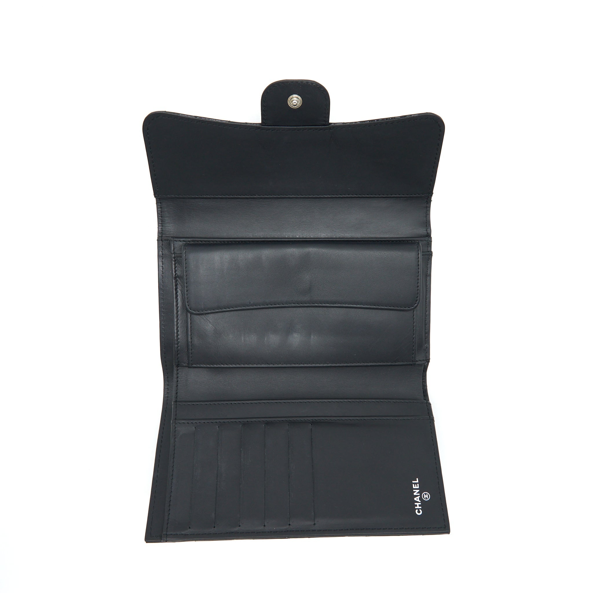 Chanel Classic Flap Long Wallet Patent Black