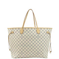 LOUIS VUITTON Neverfull GM Damier Azur Tote Shoulder Bag White