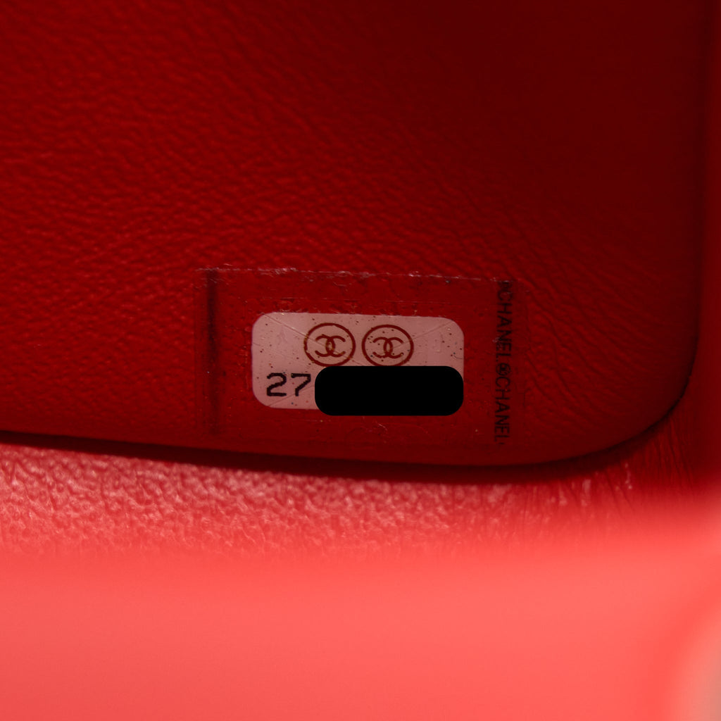Chanel Mini Square Flap Bag Lambskin Orange Red
