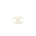 Chanel Large Model CC Logo with Crystal/Pearl Brooch Light Gold Tone