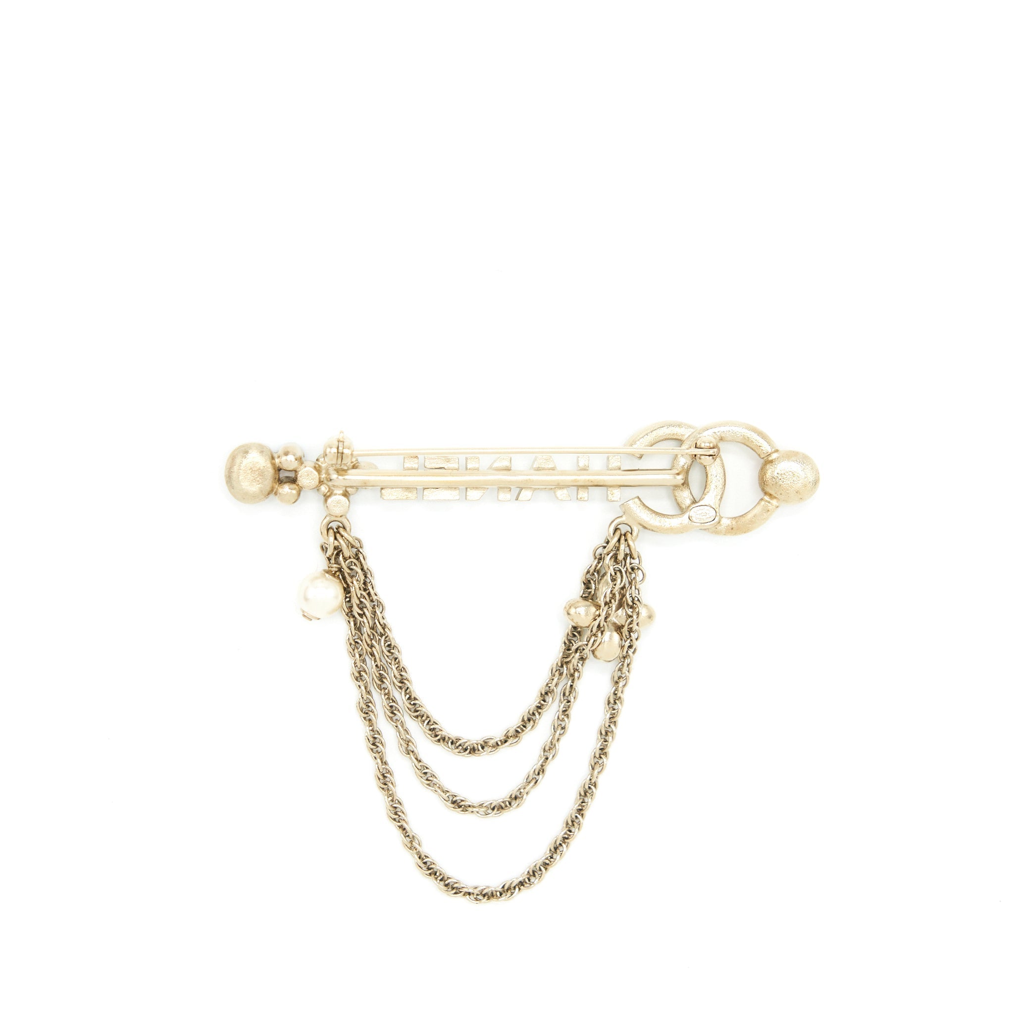 Chanel CC Letter With Chain Drop Brooch L