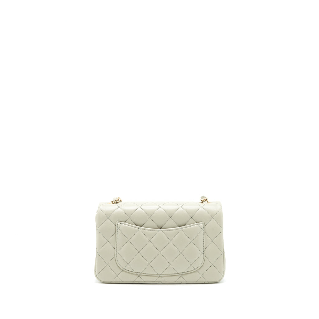 Chanel mini rectangular flap Bag Lambskin Light Grey L