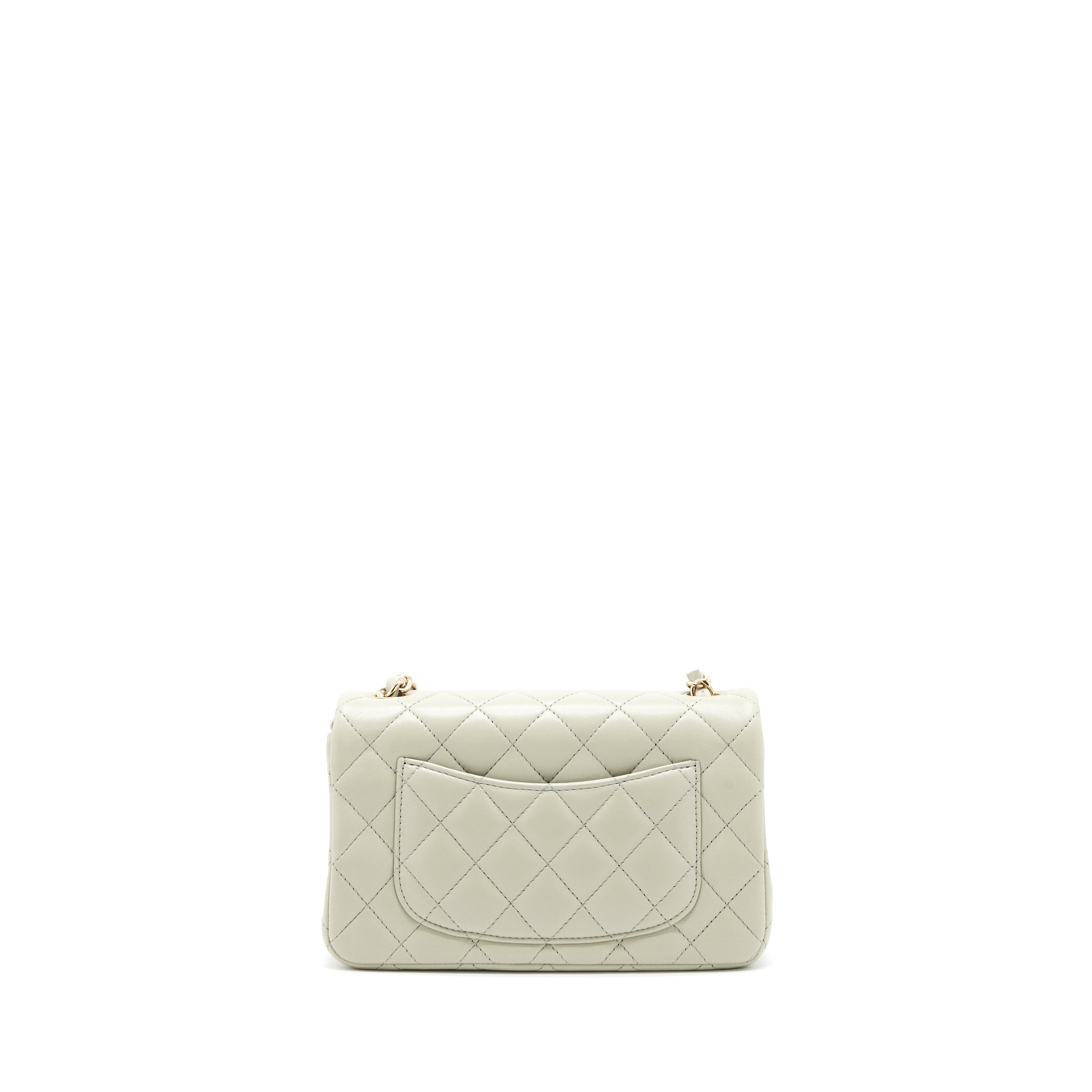 Chanel mini rectangular flap Bag Lambskin Light Grey L