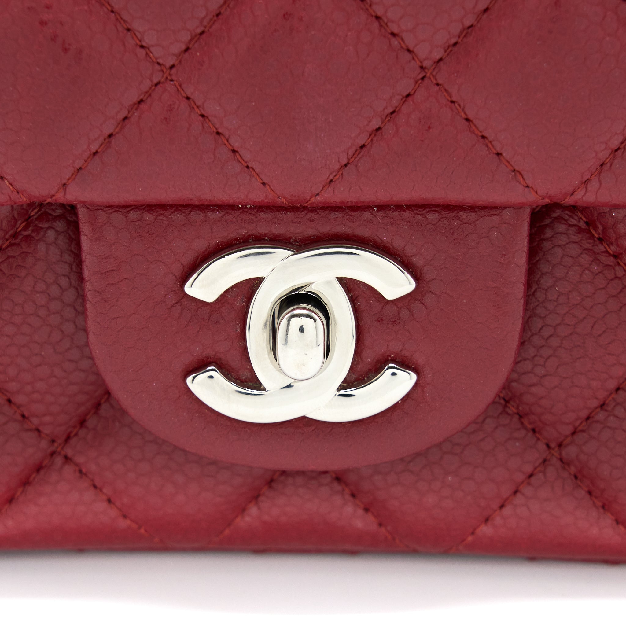 Chanel Mini Rectangular Flap Bag Caviar Red