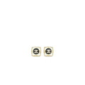 Chanel Square CC Logo Earrings Black/Multicolour Crystal Light Gold Tone