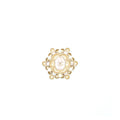 Chanel Camellia/Pearl/CC Logo Brooch Light Gold Tone