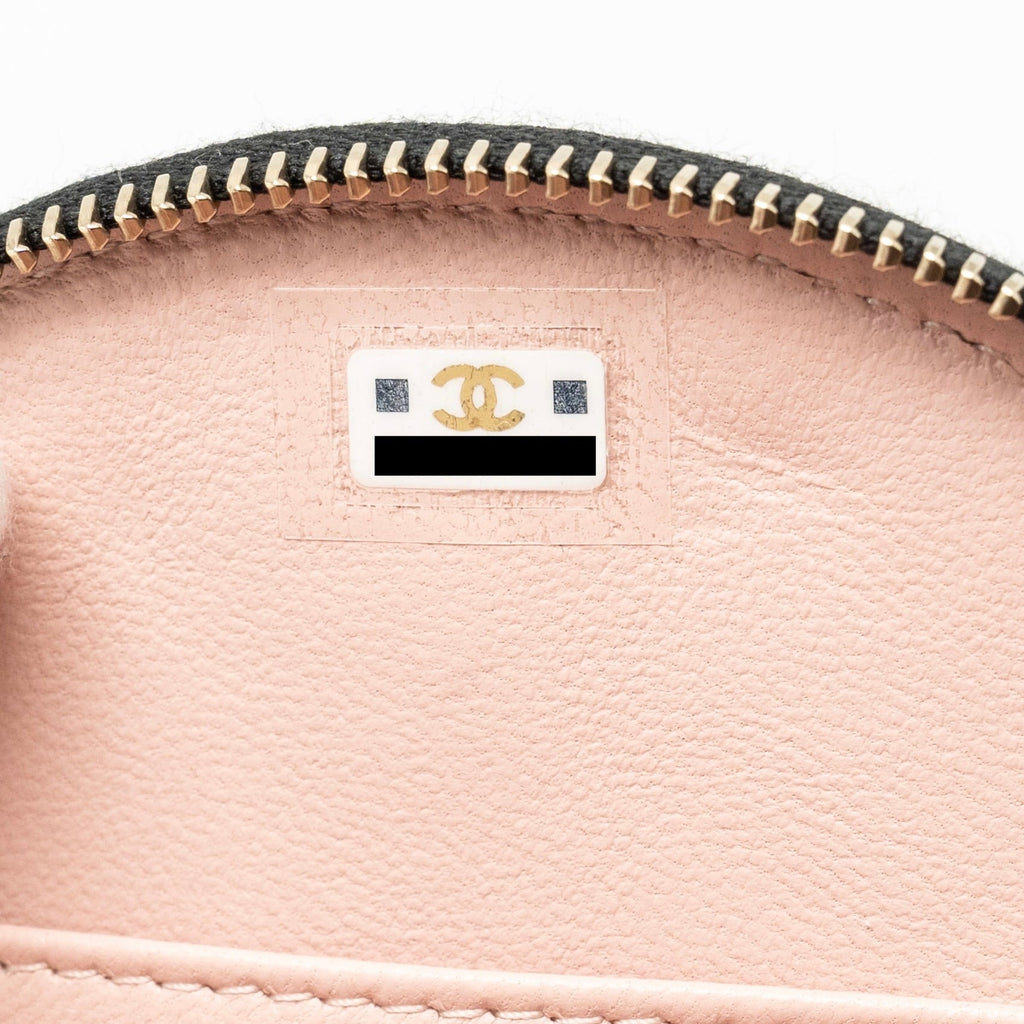 Chanel 22B Top Handle Mini Round Vanity Case With Chain Shiny Lambskin Black L (Microchip)