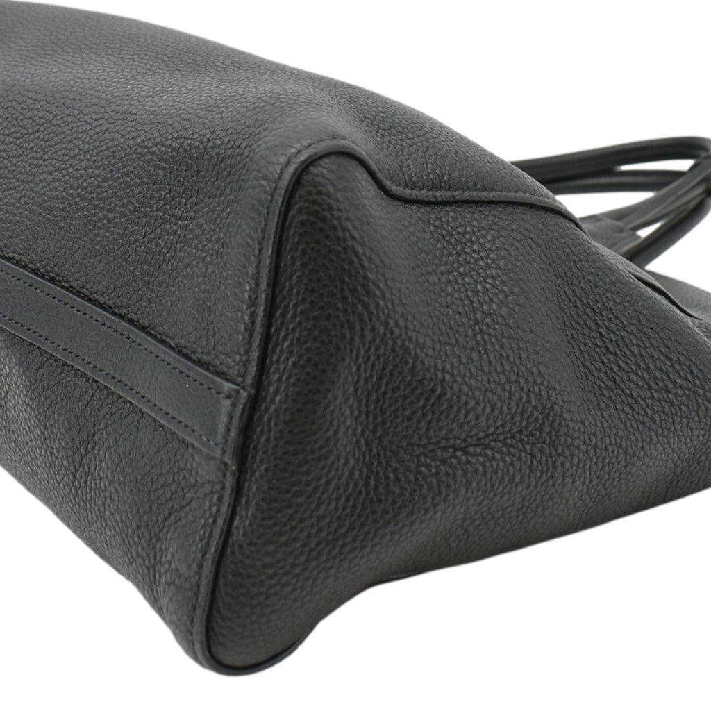 PRADA Vitello Daino Large Leather Tote Bag Black