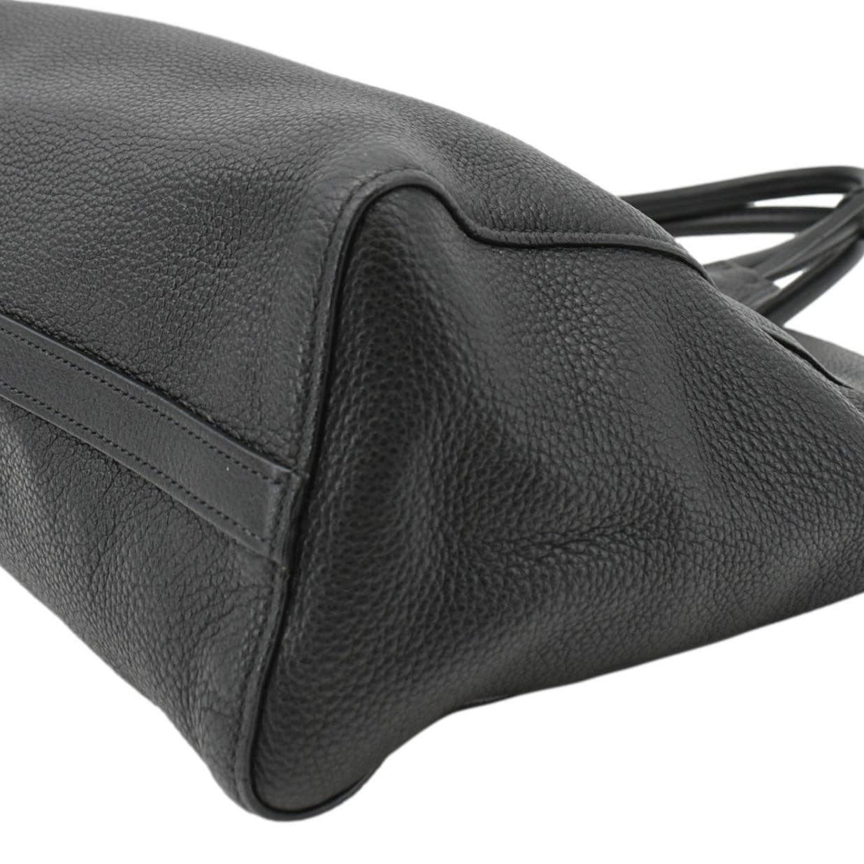 PRADA Vitello Daino Large Leather Tote Bag Black