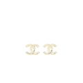 Chanel 22S CC Logo Large Model Earrings Light Gold Tone