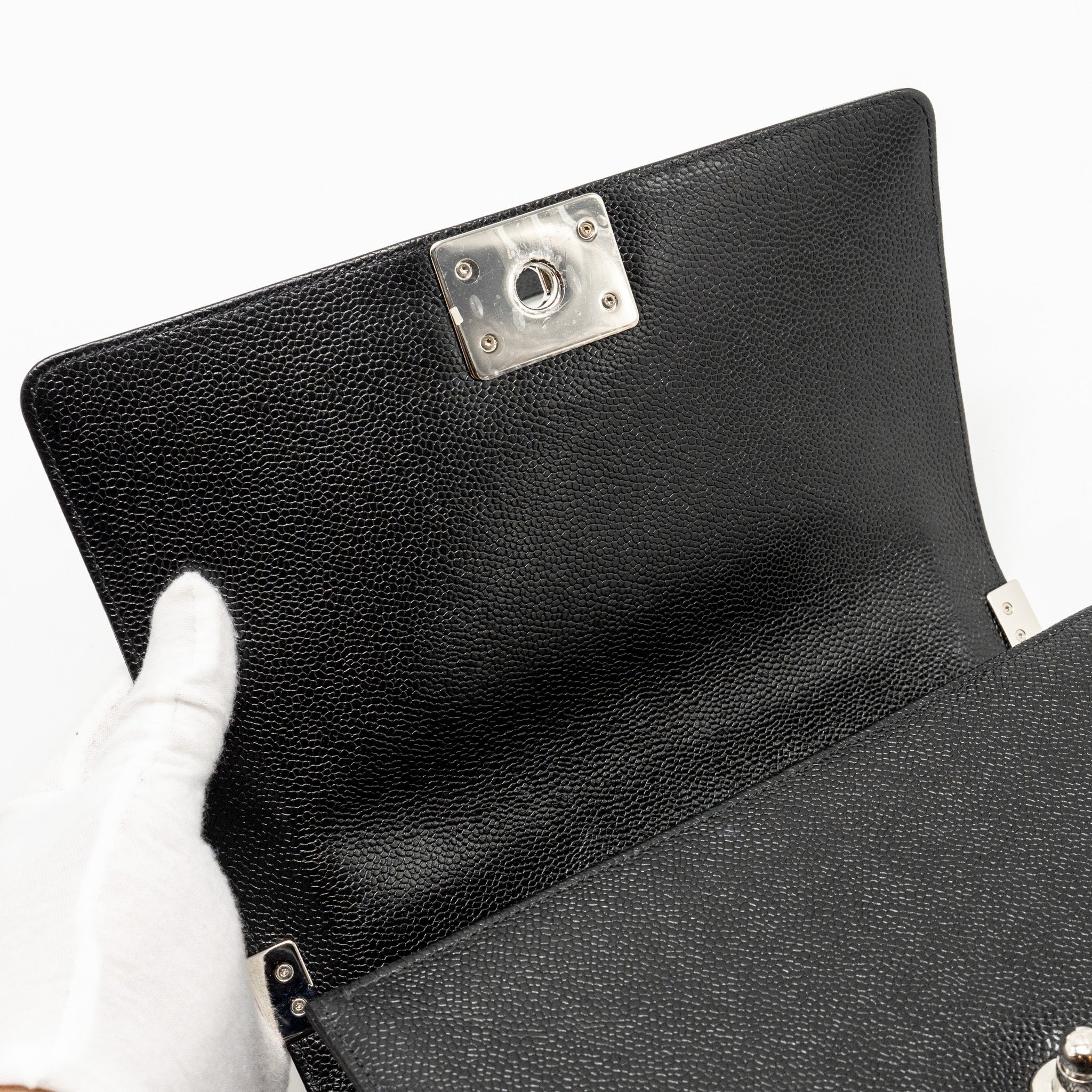 Chanel Chevron Medium Boy Bag caviar black