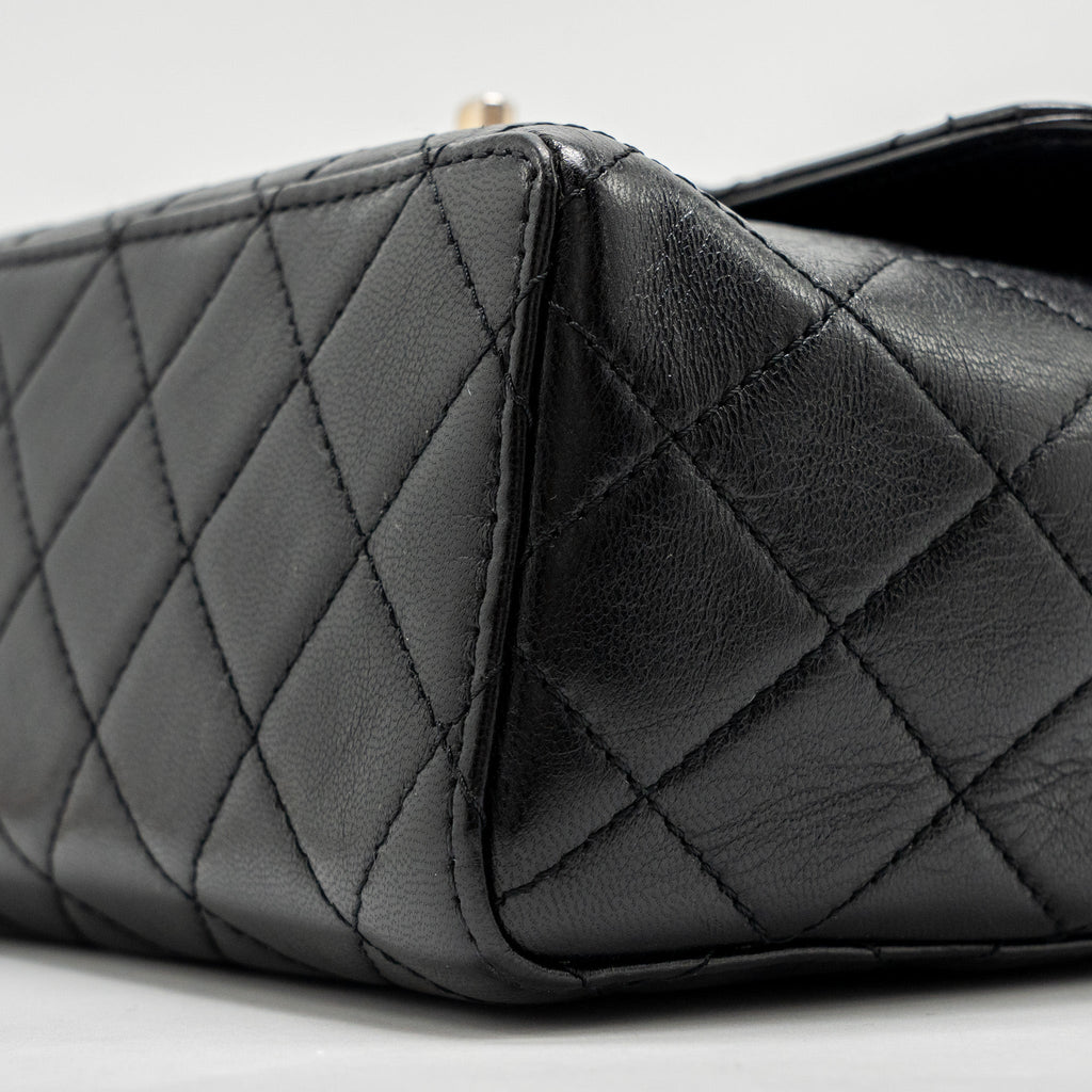 Chanel Retro Classic New Square Large Flap Bag Goatskin Black  (Microchip)